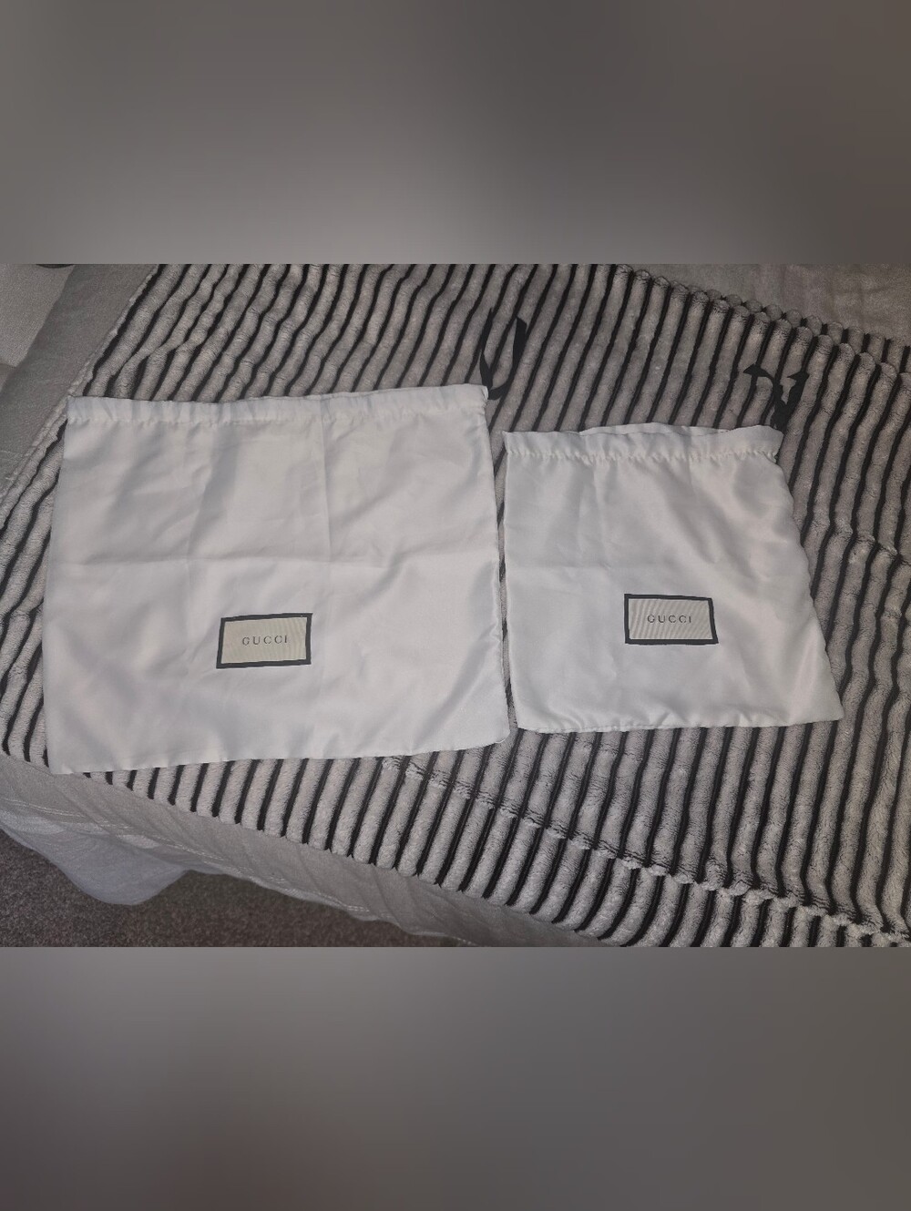 GUCCI White Drawstring Dust Bags (Set Of 2)
